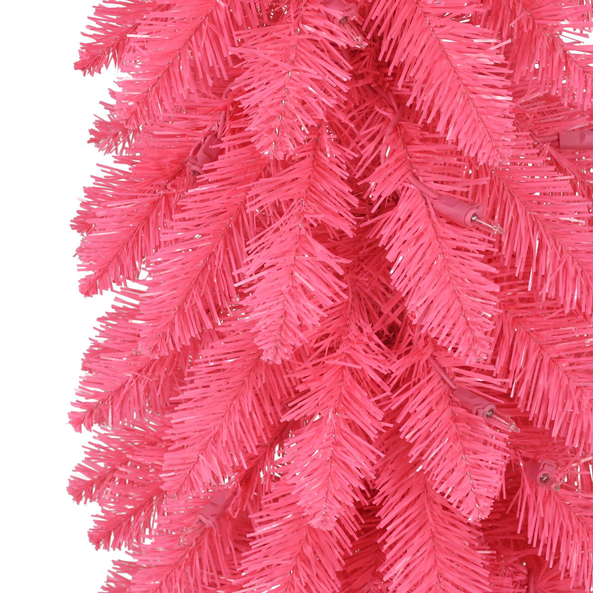 6ft. Pre-Lit Pink Alpine Artificial Pencil Tree, Clear Lights